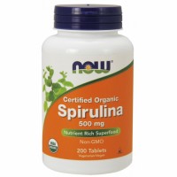 Now Foods, Certified Organic Spirulina (Orgaaniline spirulina), 500 mg, 200 tabletti