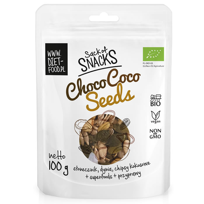 Diet Food Bio ChocoCoco Seeds orgaaniline tervisesegu kakaoga (100 g), parim enne 20.10.21