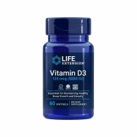 Life Extension D3 vitamiin (5000IU, 60 kapslit)