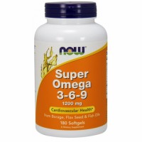 Now Foods, Super Omega 3-6-9, 1200 mg  (180 geelkapslit)