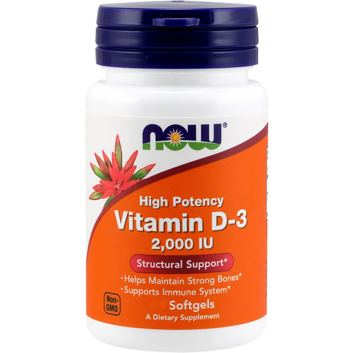 NOW Vitamin D3 2000 IU õlikapslid (240 tk)