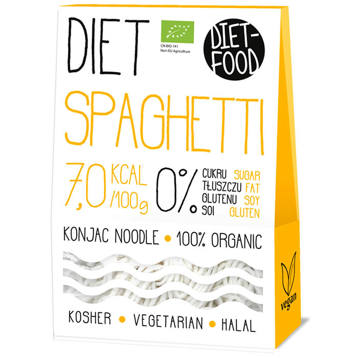 Diet Food Bio Organic Konjac Pasta Shirataki mahe nuudlid, Spaghetti (300 g)