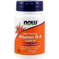 NOW Vitamin D3 2000 IU õlikapslid (120 tk)