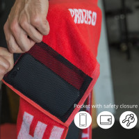 Prozis Gearsafe Gym Bench Towel taskuga trennirätik, Punane (50 x 80 cm)