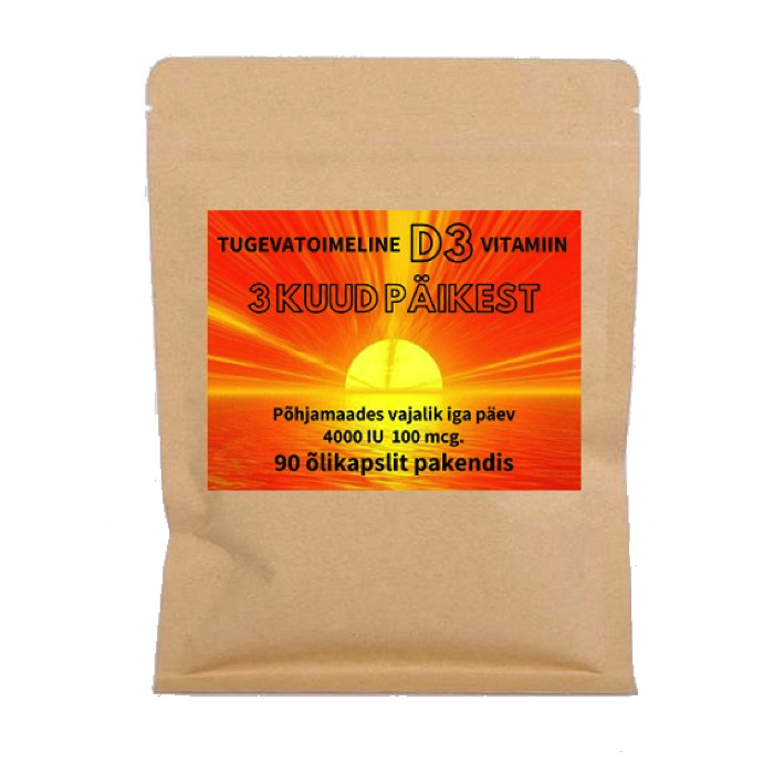 D-vitamiini D3 õlikapslid, 4000 IU (90 tk)
